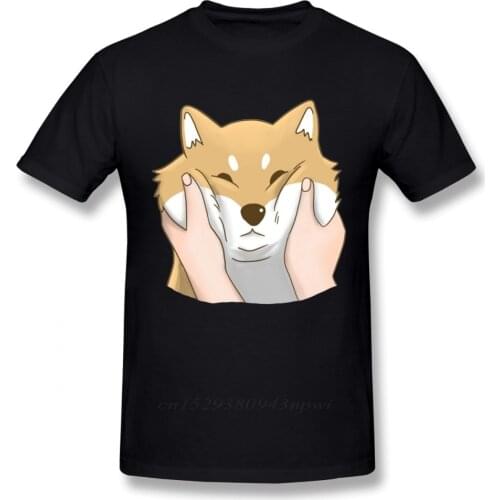 Cute Chubby Cheeks Shiba Inu Dog T Shirt Soft Camiseta Crewneck Camiseta Harajuku Short Sleeve Guys Punk Designer Streetwear