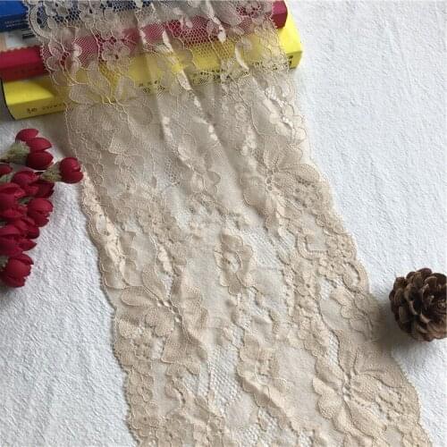 Cotton Rim DIY Decoration Wedding Dress Ribbons Designer E1131 Hollow Embroidered For Crafts Lace Fabric 16.5CM Elastic