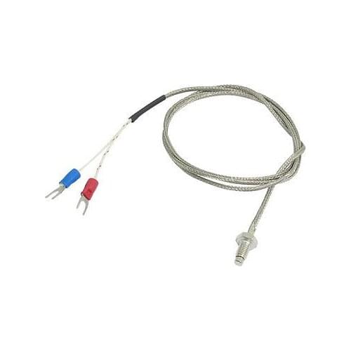 K Type Nylon Braided 600C 6mm Screw Thermocouple Temperature Sensor 1M 3.3Ft