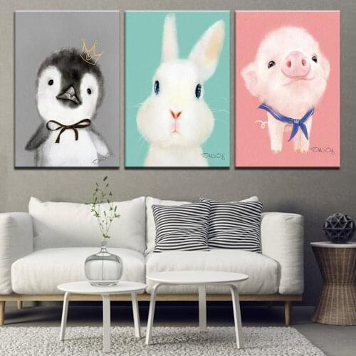 Canvas Painting sweet home cartoon 3 Pieces Wall Art Painting Modular Wallpapers Poster Print Childrens room Home Decor