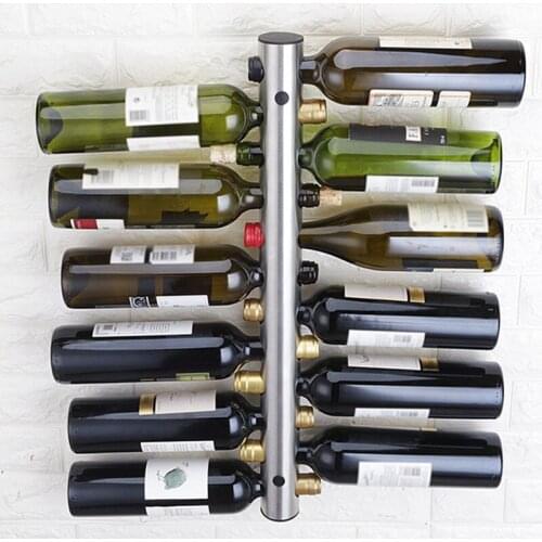 Stainless Steel Red Wine Rack, Wall Hung Vertical Creative Wine Rack, Bottle Wall Mounted European Style Free Shipping