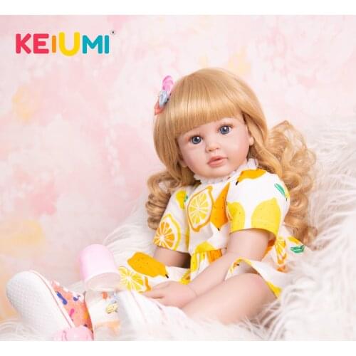 24 Inch Reborn Baby Dolls Cloth Body Lovely Princess Toddler Dolls Toy With Energetic Lemon Set For Girl Childrens Day Gifts