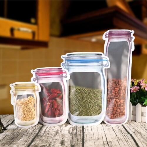 Jar Bottles Candy Fresh Food Nuts Seal Reusable Cookies Bag