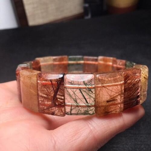 Natural Brazilian Violet Hair Crystal Hand Colorful Color Atmosphere Crystal Water Run Transparent Men and women Bracelets Jewe