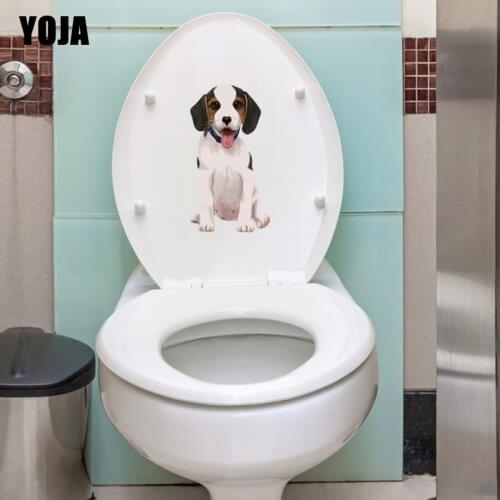 YOJA 11.3*21CM Little Dog Wall Decal Toilet Sticker Modern BedRoom Home Decor T3-0569