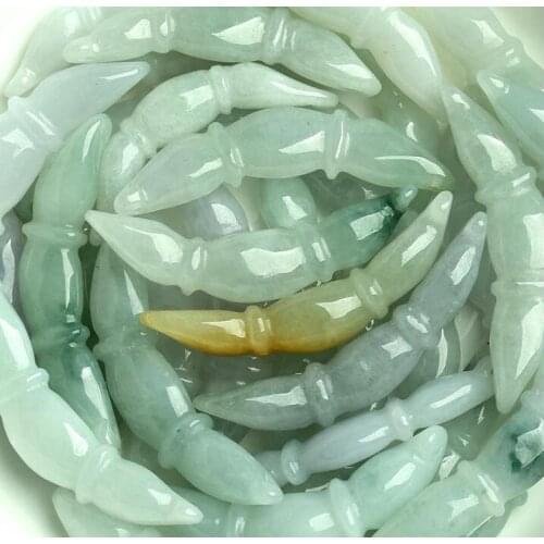 Natural Burma jade jade lotus hand a hand Oujie natural jade jade jewelry accessories DIY parts