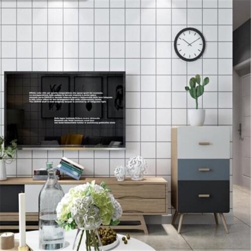 Beibehang Clothing store wallpaper fashion womens high-end personalized background wallpaper of modern black and white grid box