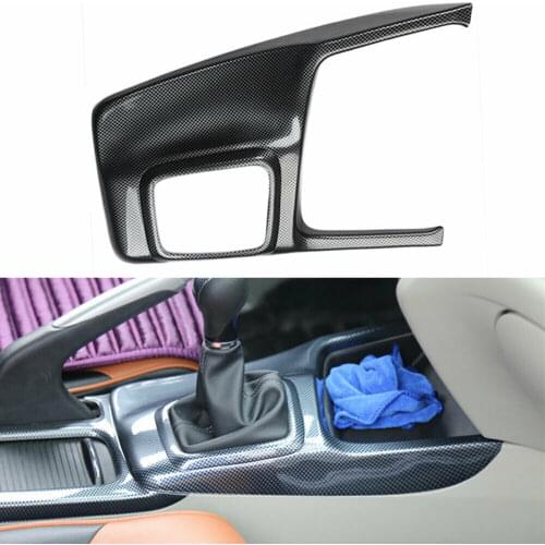 Carbon Fiber Look Car Gear Shift Panel Frame Cover Trim For Honda Civic 9th 2012-2014 MT