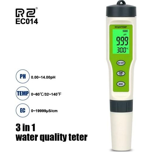 RZ PH/EC Meter Monitor Aquarium Digital Professional Water Quality Tester For Swimming Pool Drinking Water Acidity PH/EC Meter