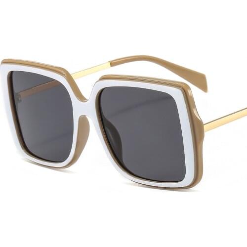 Sexy Square Sunglasses Women Fashion Brand Oversized Sun Glasses Female Black Brown Shades Men Ladies Lunette Femme Oculos Big