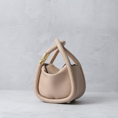 Portable Ring Type Mini Dumpling Bag for Girls Leather Bucket bags female Unique 2020 summer diagonal bag fashion Messenger Bag
