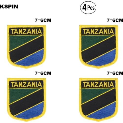 Tanzania Shiled Shape flag patches national flag patches for Cothing DIY Decoration