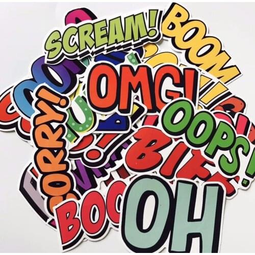 TD ZW 25Pcs/lot Cartoon Characters Buzzword Waterproof Funny Stickers For Luggage Laptop Bicycle Phone Car Case Decal Sticker