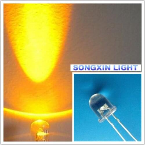 XIASONGXIN LIGHT 1000pcs 8mm Yellow LED Lamp -Ultra Bright Blue LEDs DIY 8mm light-emitting diode 8mm Round LED Lamp