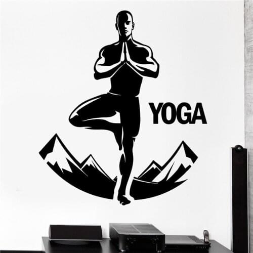 Yoga Club Wall Sticker Decal Lotus Body-building Posters Vinyl Wall Decals Home Decoration Decor Mural Yoga Sticker