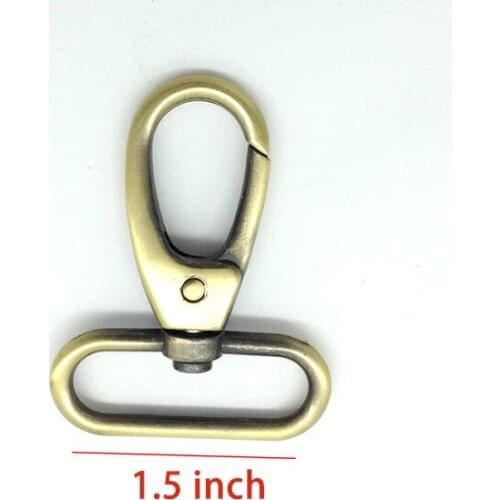 1 1/2" Wide Antique Brass Push Gate Snap Hook
