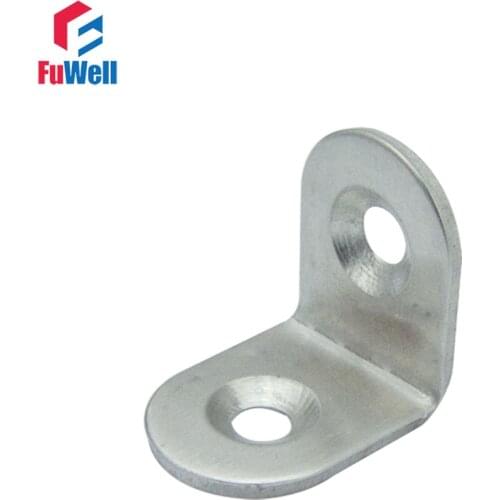 10pcs 20mm x 20mm Angle Bracket 3mm Thickness Stainless Steel Bed Cabinet Table Furniture 90 degree Corner Brackets