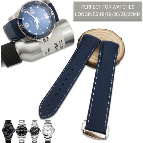 18mm 19mm 20mm 21mm 22mm Watch Band Rubber Silicone Watch Strap for Longines hydroconquest Omega Seamaster Planet-Ocean Watch