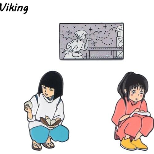 20pcs/lot G1621 Cartoon Movie Girl Brooch Metal Badge Icon on The Backpack Pin Brooches for Clothing Jewelry Gift