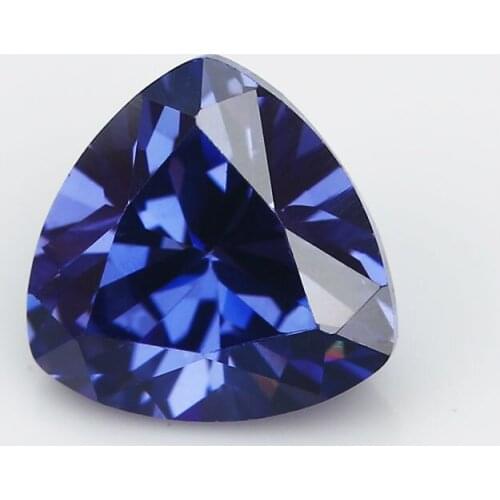 30PCS 3x3~10x10mm Trillion Shape Dark Blue AAAAA Loose Cubic Zirconia stone Brilliant Cut CZ Stone For Jewelry DIY
