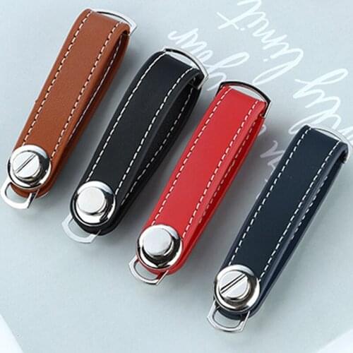 4 Colors Leather Car Keyring High Quality Anti-lost Key Chain Pendant Decoration Key Rings Fashion Chic Leather Keyring Gift