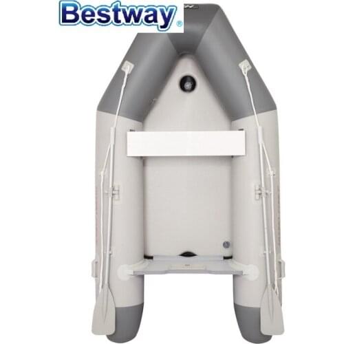 65047 Bestway 280x152x42cm Caspian Pro 9'2"x60"x16.5" Outdoor Thickened Inflatable Fishing Boat for 3-Adult+1-Kid Canoeing +Oars