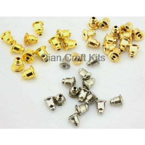 800pcs mix color Earring Backs - Metal Earring Backs - Silver gold bronze Barrel Nut Bullet Stoppers