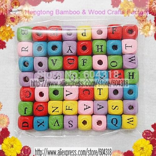 Free shipping 200pcs/pack 10mmwooden cubic loose bead/DIY wood bead/square bead/Alphabet Bead