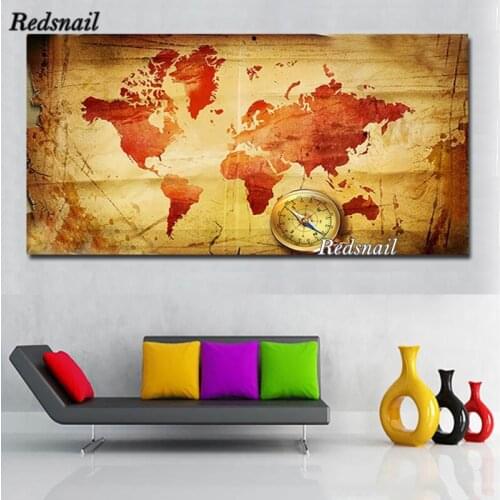 Large DIY Diamond Painting Vintage World Map Diamond embroidery Full Square Round 3d sross stitch kit mosaic painting EE238