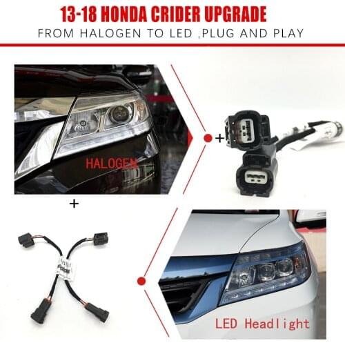 CZMOD Car Headlight Modification Upgrade Transfer Wire Harness For Honda 13-18 Crider Play And Plug From Halogen To LED