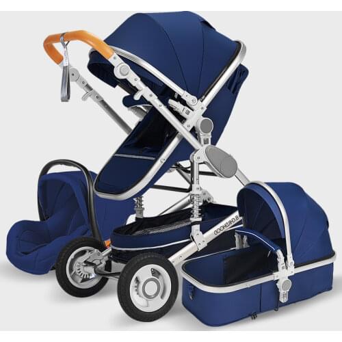 High Landscape Baby Stroller 3 in 1 With Car Seat Pink Stroller Luxury Travel Pram Car seat and Stroller Baby Carrier Trolley