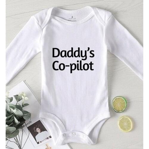 Baby Things Boy Jumpsuit for Newborn Winter Boy Clothes Toddler Girl Fall Rompers Children Jumpsuits Daddys Co-pilot Cotton