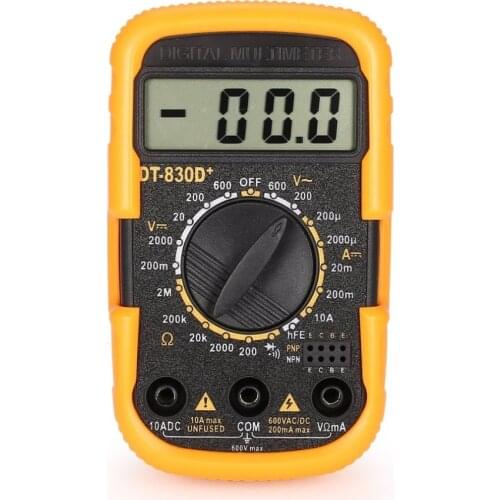 DT830D+ Mini Pocket Digital Multimeter 1999 Counts AC/DC Volt Amp Ohm Diode hFE Continuity Tester Ammeter Voltmeter