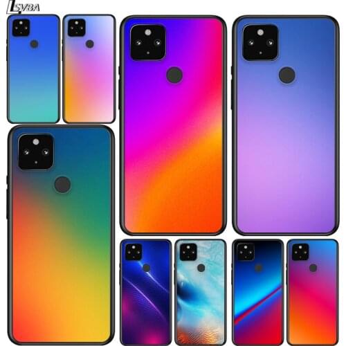Gradient Color for Google Pixel 5 Pixel 4a 5G Pixel 4a Pixel 4 Pixel 4 XL Silicone Soft Black Phone Case Cover