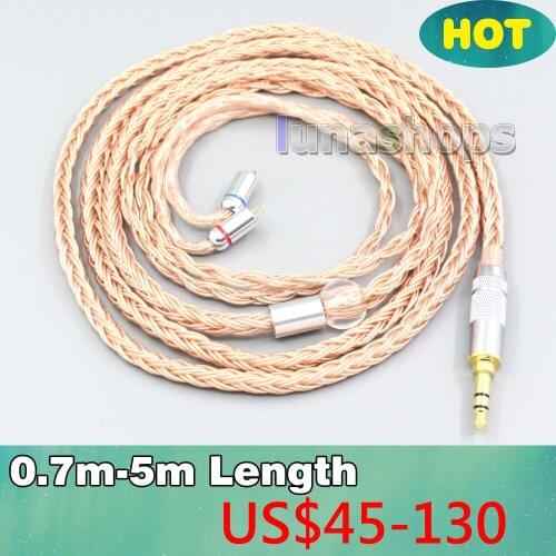 2.5mm 4.4mm XLR 16 Core 99% 7N OCC Earphone Cable For Flat Step JH Audio JH16 Pro JH11 Pro 5 6 7 BA Custom LN006763