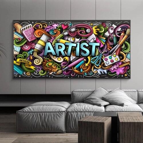 Street Cartoon Graffiti Pop Art Posters and Prints Canvas Paintings Wall Art Pictures Cuadros for Living Room Decor No Frame