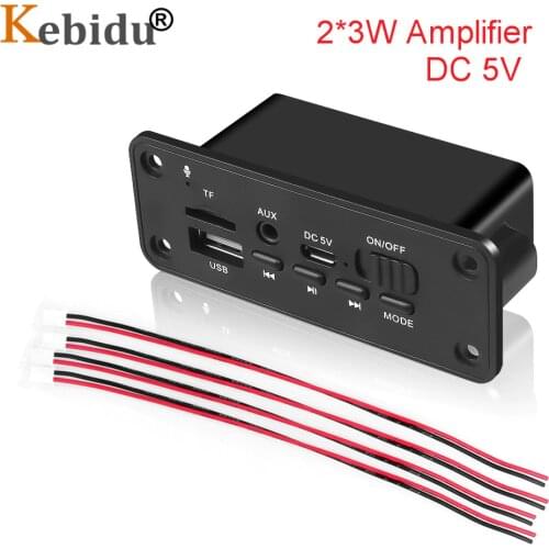 Kebidu MP3 Player Bluetooth Decoder Board Audio Receiver For Car Kit DIY Support 6W Amplifier FM Radio TF USB 3.5 Mm WMA AUX