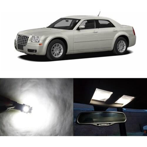 11PCs Canbus Error Free White Led Interior Package Kits Lights For Chrysler 300 300C 2005-2010 Map Dome License Plate Bulb