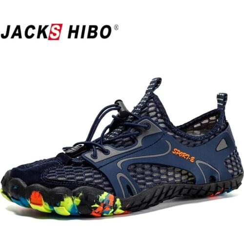 JACKSHIBO Men water Shoes Outdoor Sport Swimming Shoes sea Beach Barefoot Sneakers Breathable Upstream Aqua Surfing Diving Shoes