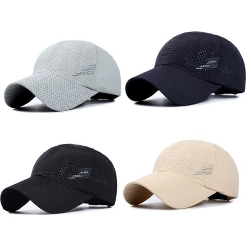 Unisex Summer Baseball Cap Quick Drying Hats Breathable Sport Pure Color Snapback Hat Bone Baseball Hat for Men Women
