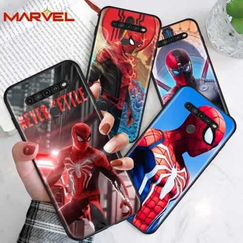 Marvel Spiderman hero for LG G8 G8S G8X V30 V35 V40 V50 V60 ThinQ Q60 K40 K50 K51 K61 K71 K92 K62 Soft Black Phone Case