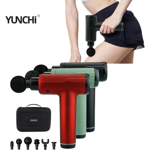 Massage Gun 20 Levels Muscle Pain Relief Therapy Massage Tissuce Recovery LED Screen Speed EVA Case 6 Massage Heads