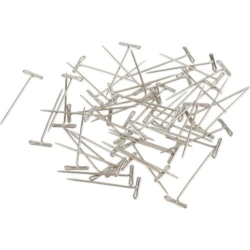 A Box of 50 Pieces T Shape Needles Pins for Wigs Hair Weaving Tools Sewing Crafts 38mm