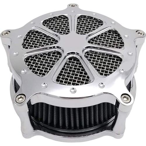 Air Filter Intake Cleaner Kit Cnc Cut Venturi Chrome for Harley Dyna 00 - 17 Softail 00 - 15 Touring 00 - 07 Fitment-B