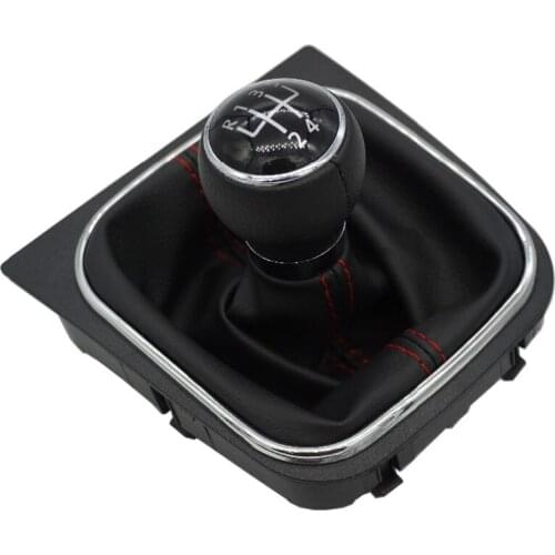 1K0711113 New 5 Speed Gear Shift Knob With Leather Boot For VW Golf 6 Mk6 J.etta 6 Mk6 5K0711113 E 1K0 711 113