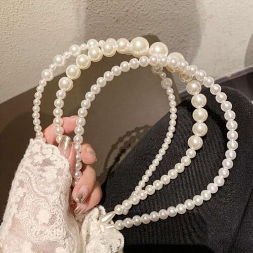 Elegant Big Simulation Pearls Hair Hoop Headband Hair Bands for Women Headwear Pearl Beads Hairband Hair Accessories Head Bands