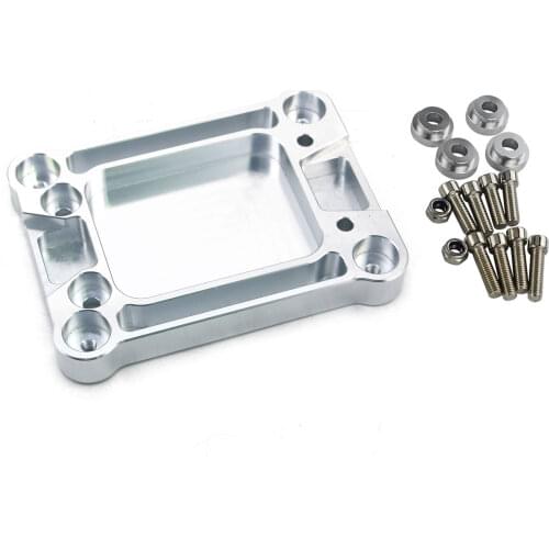 Billet Shifter Base Plate Aluminum Silver Shift Box Adapter For Civic Integra RSX / K20 K24 K-Series engine EG EK DC2 EF