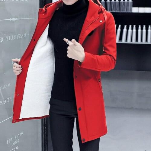 Autumn Winter Mens Long Thick Warm Coat Hooded Wool Liner Solid Jacket D05
