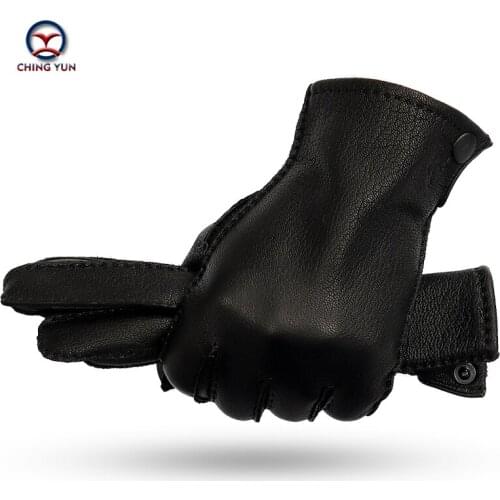 2020 hand-stitched deerskin gloves men warm soft mens black flatbed gloves 70% wool lining warm in autumn and winter man mitten