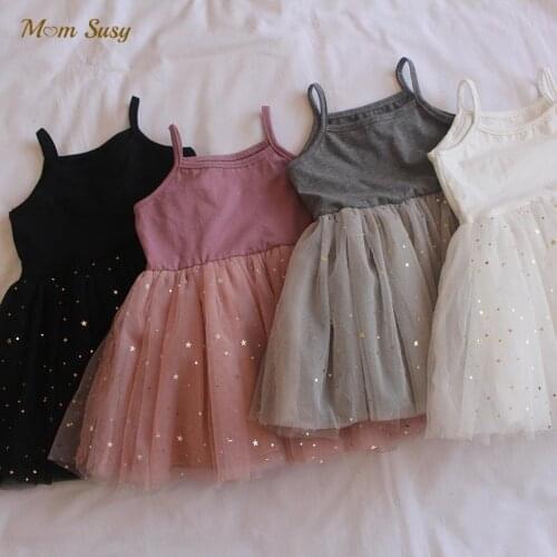 Baby Girl Princess Suspender Dress Sparkle Infant Toddler Girl Summer Sleeveless Vestido Party Dance Birthday Baby Clothes 1-5Y